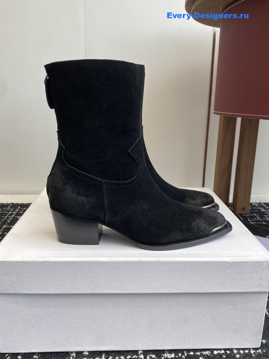 Ce1i*e womens black suede zipped boots