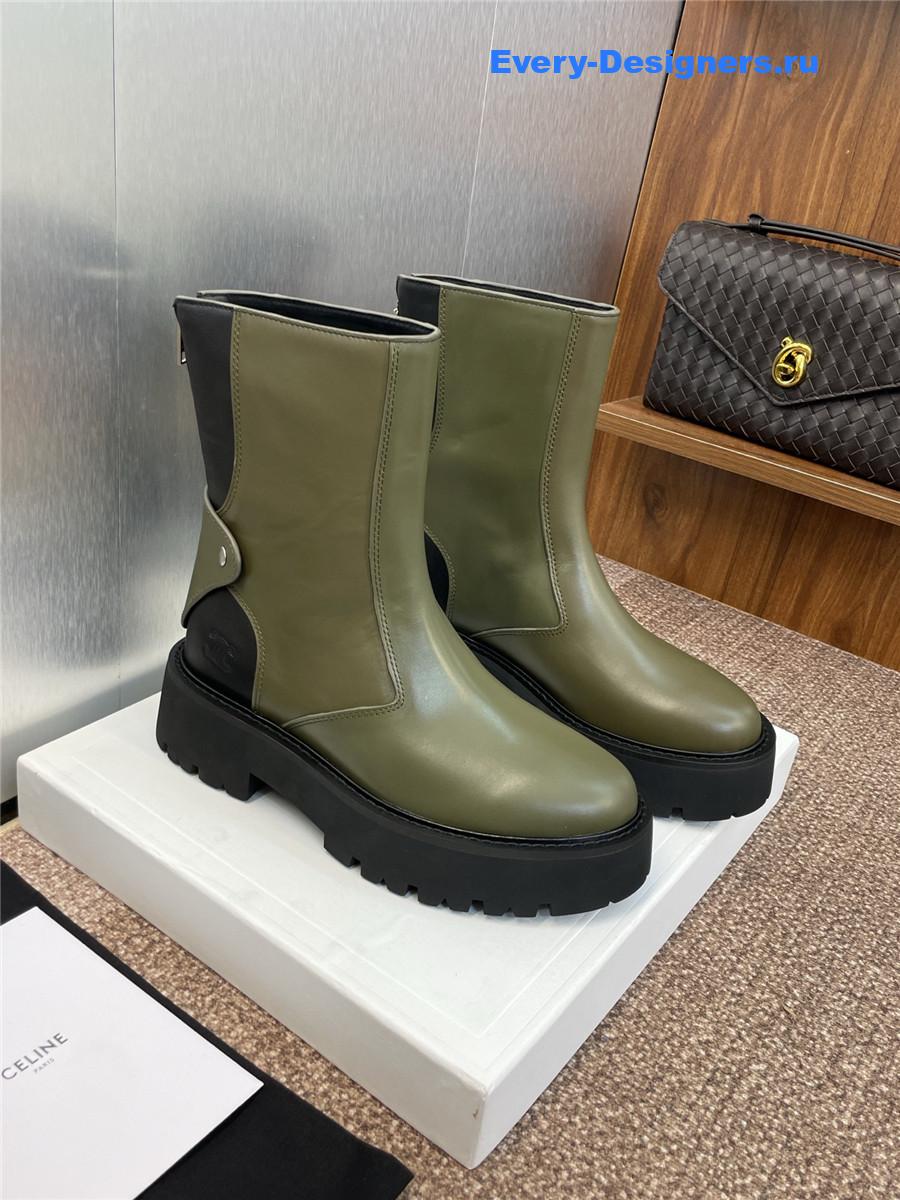 Ce1i*e bulky green calfskin boots