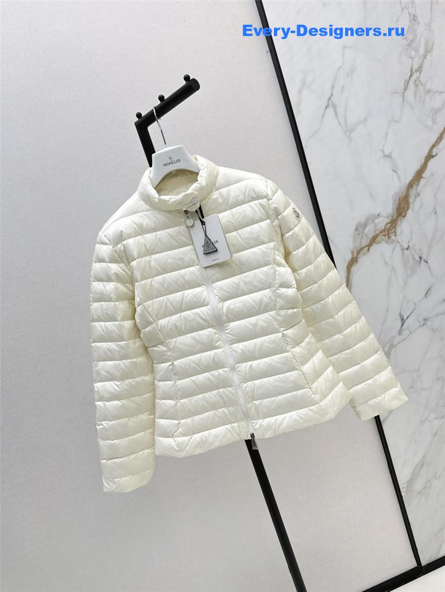 Moncler White Abderos Short Down Jacket
