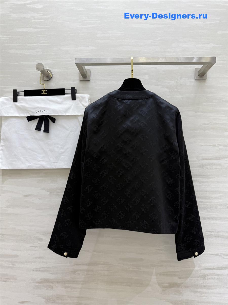 Ch**el black jacquard silk jacket
