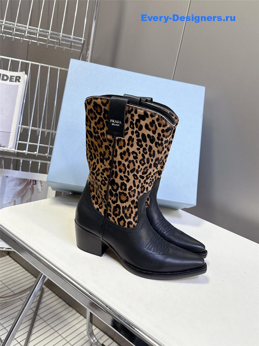 Pra*a leopard print cowboy boots