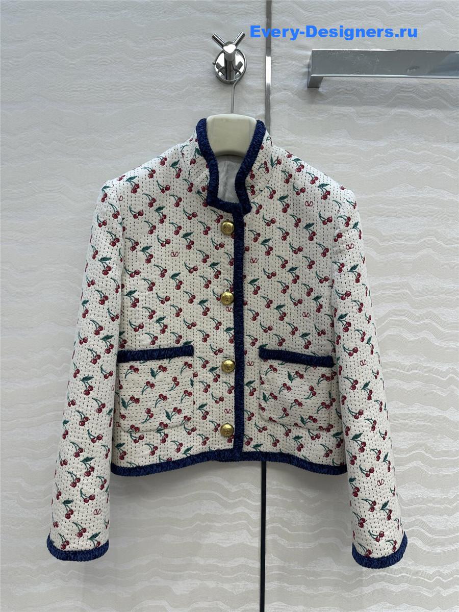Va1e*ntin0 garavani cherrific-jacquard jacket