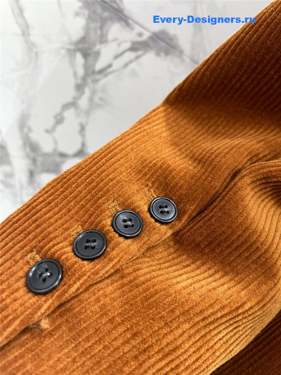 Sa1nt Lau*nt orange velvet blazer