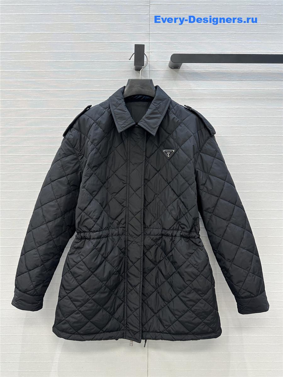 Pra*a black quilted re-nylon blouson jacket