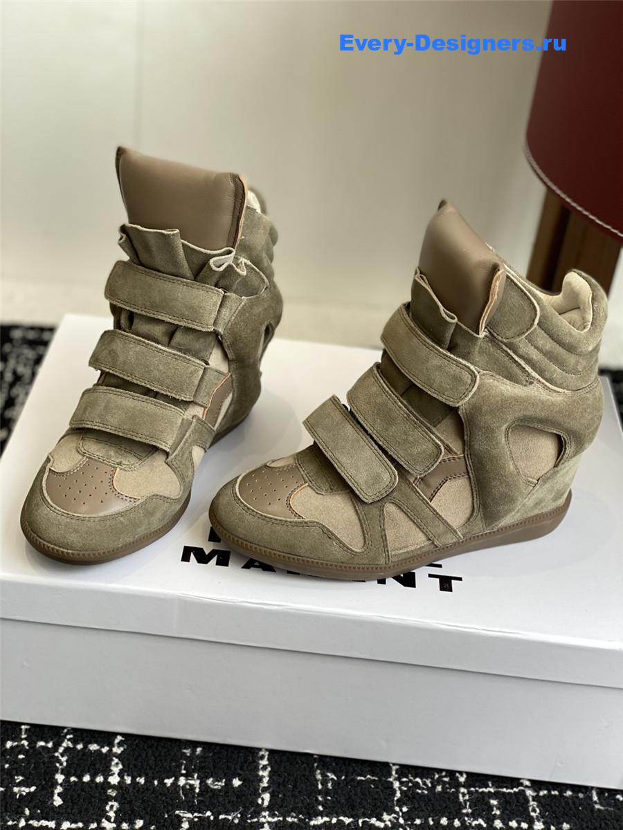 Isabel Marant Bekett Green Leather Sneakers