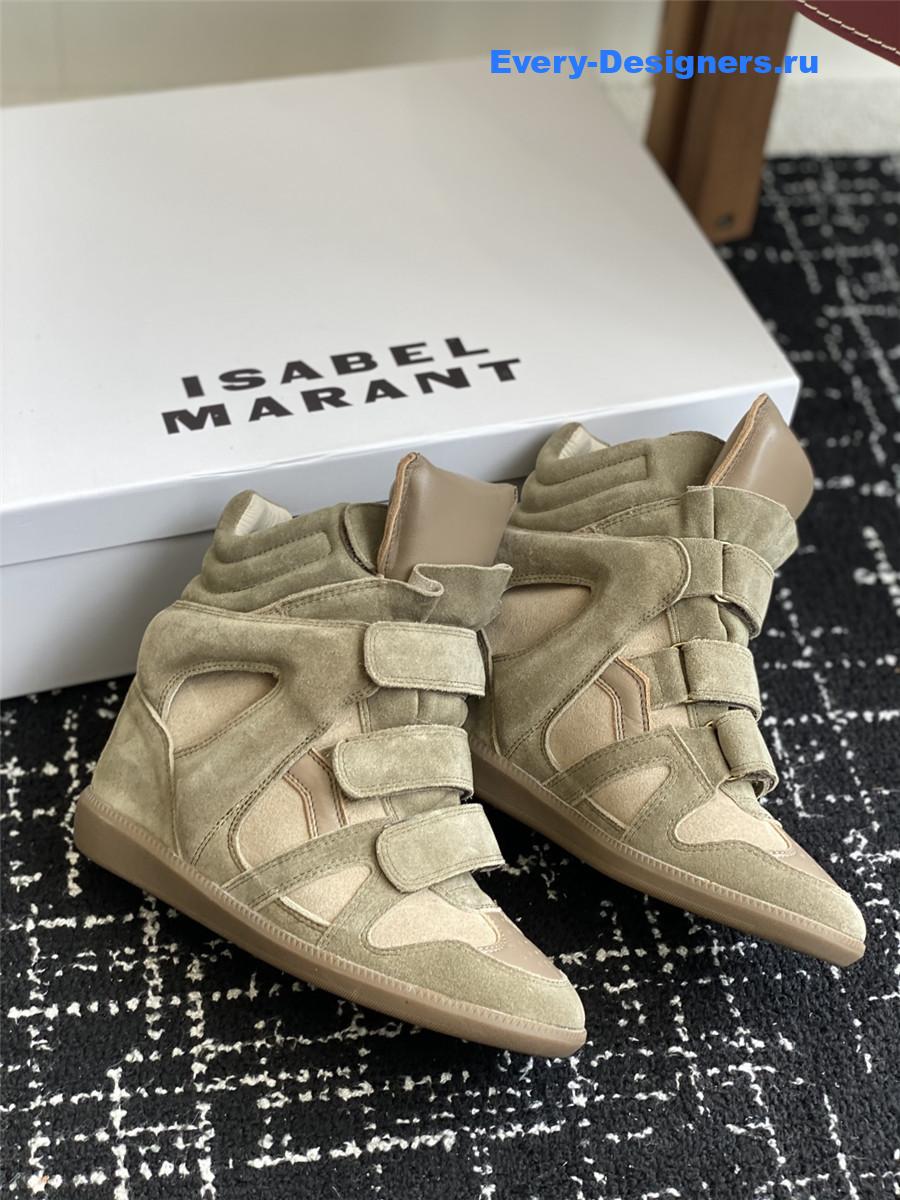 Isabel Marant Bekett Green Leather Sneakers