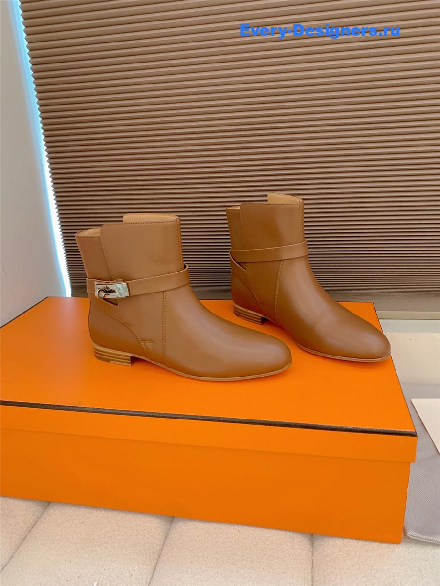 H**me5 brown calfskin neo low boots