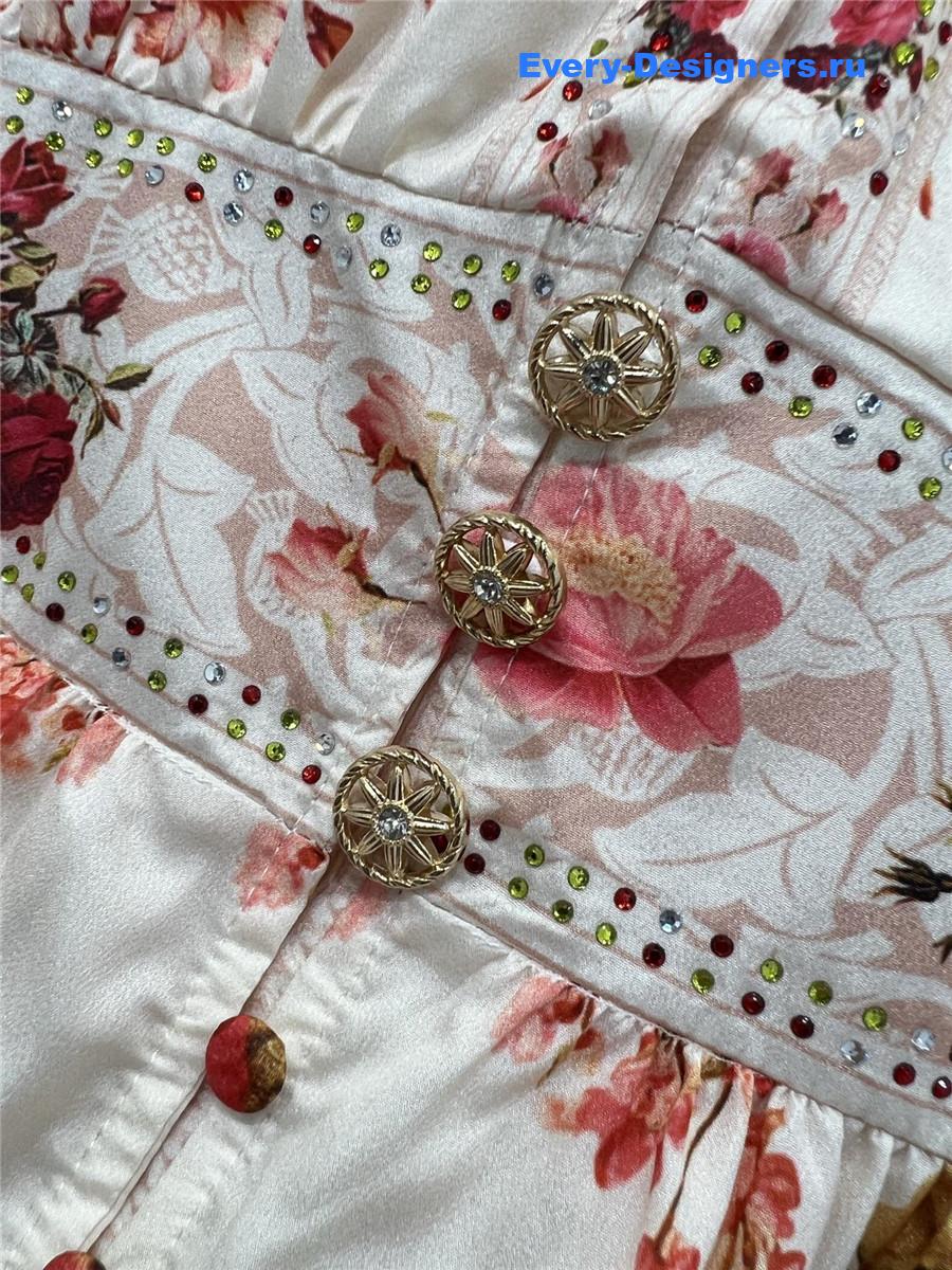 Zimm V-neck rose print dress
