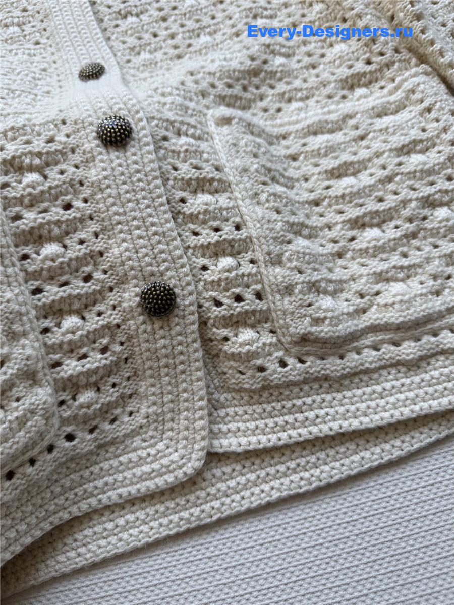 L0r0 P1ana hollow off-white yarn cardigan