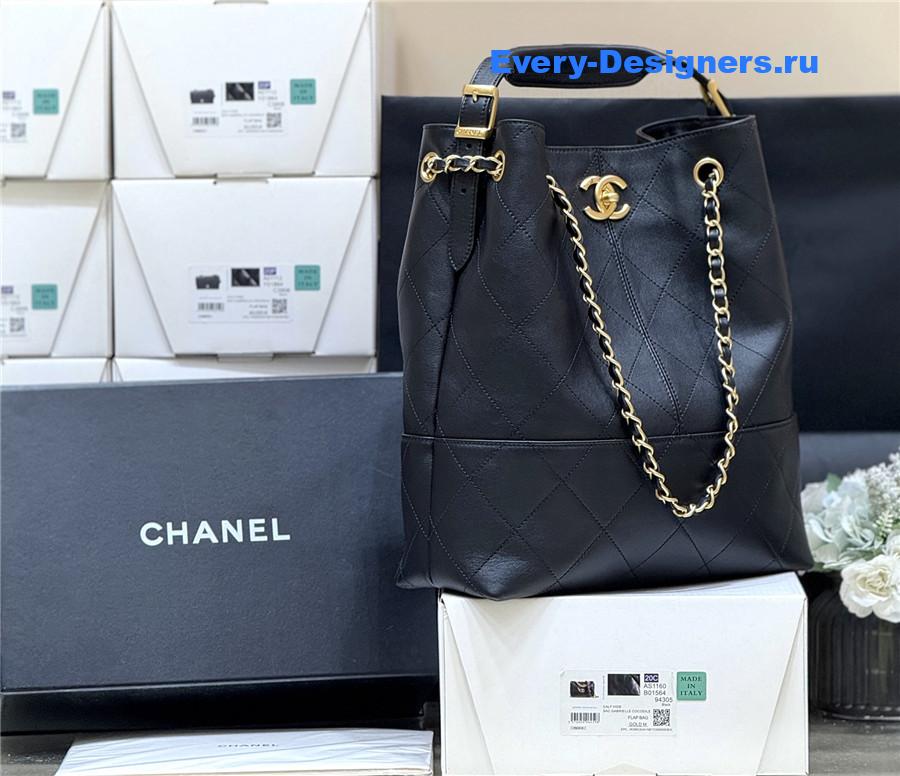 Ch**el calfskin black hobo