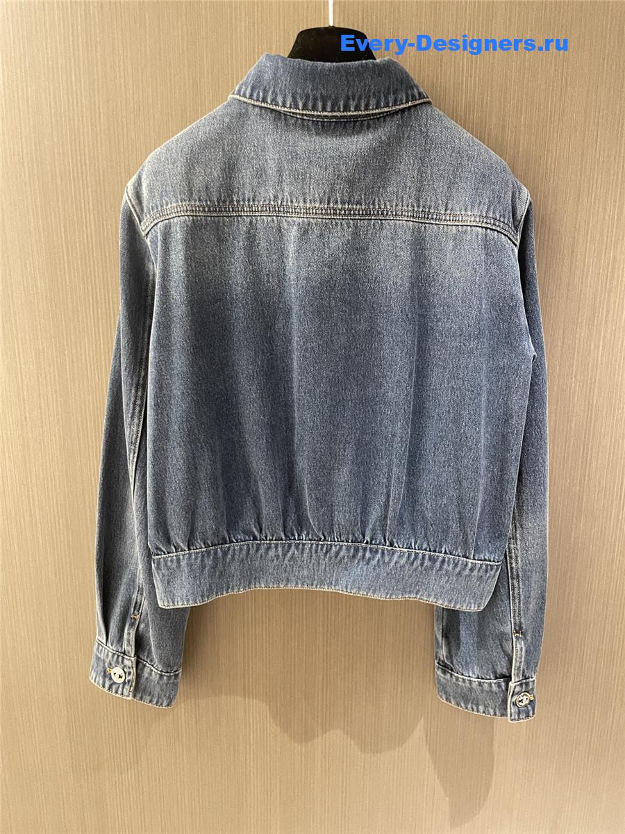 Ch**el cc interlocking blue denim jacket