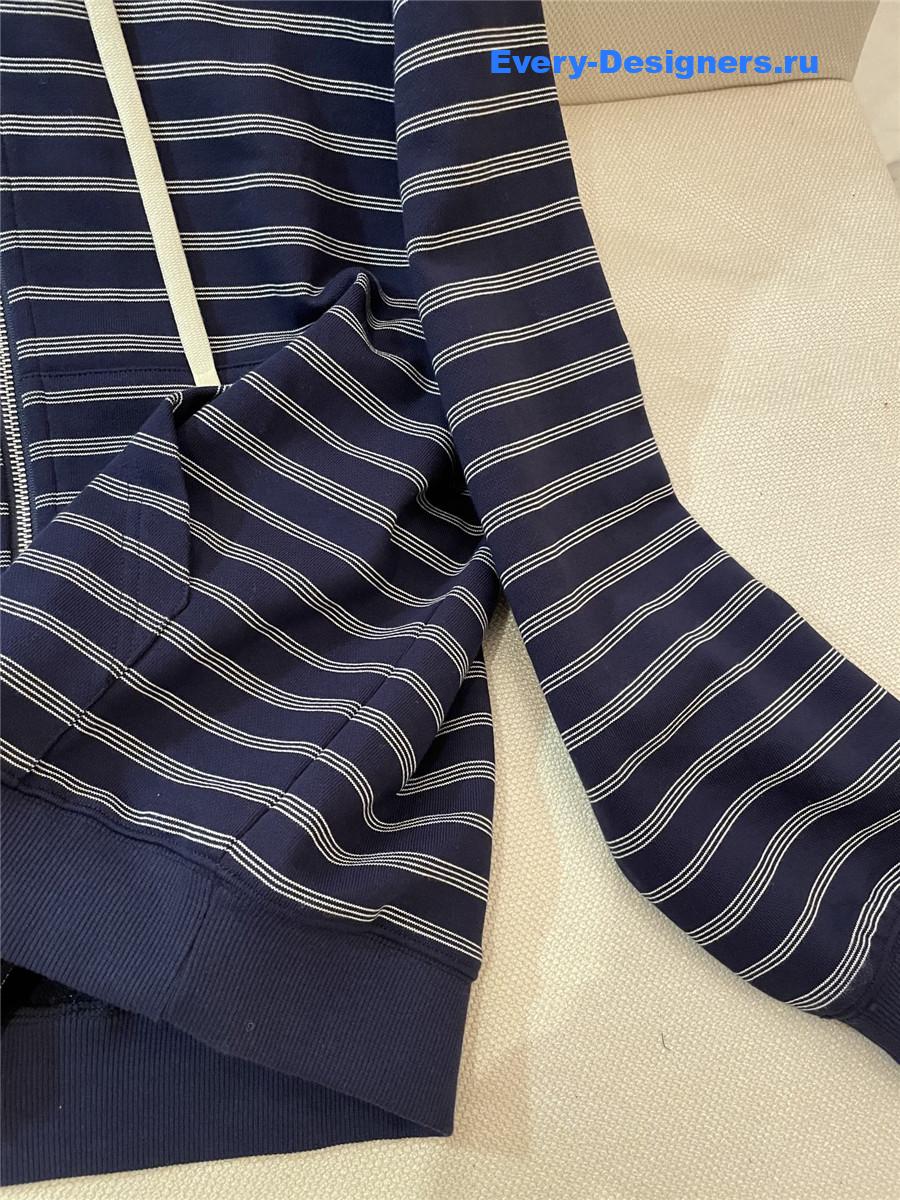 Miu Miu Blue Hooded Zip-up Sweatshirt