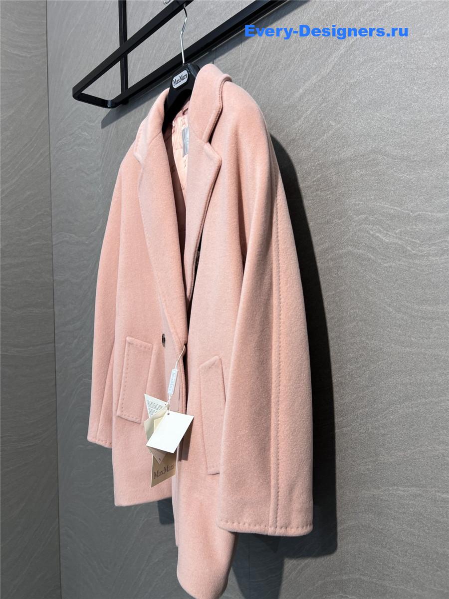 Max Mara Pink Cashmere Rebus Coat