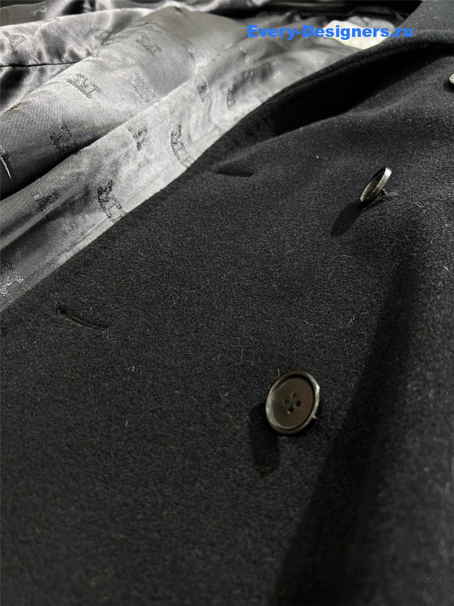 Max Mara Black Cashmere Rebus Coat