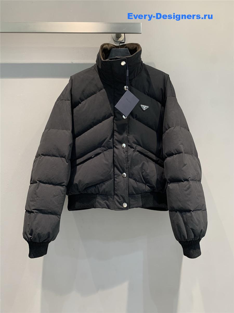 Pra*a triangle-logo technical shell jacket