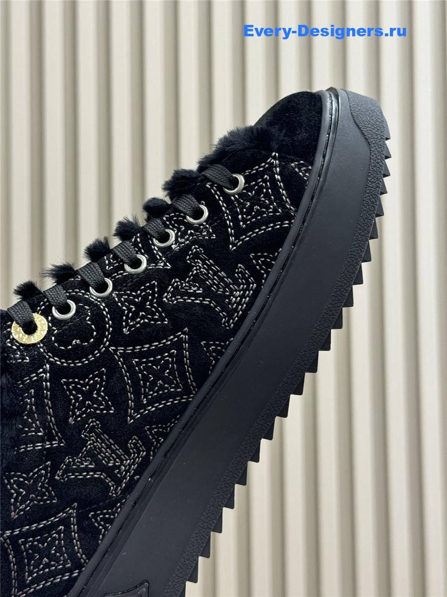 l0vis Vvtt0n black time out shearling sneakers