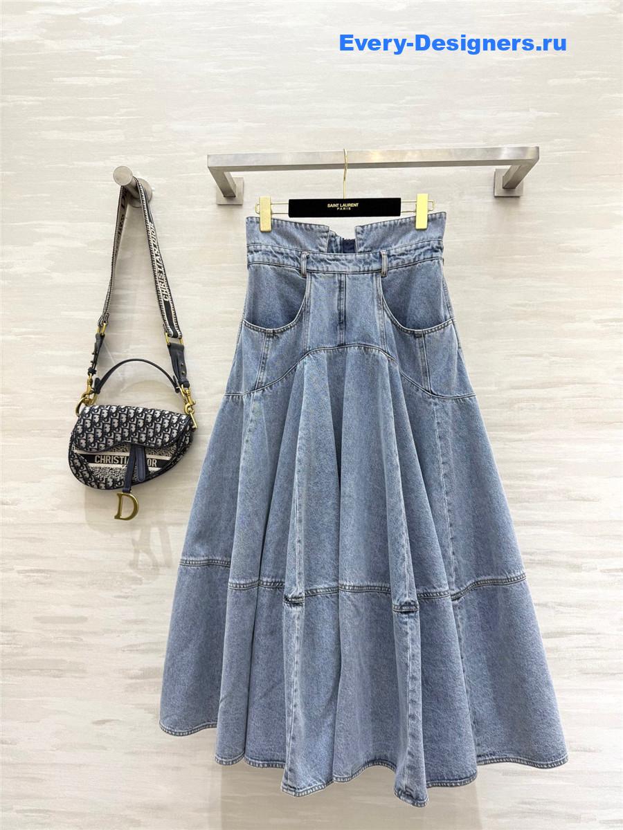 Zimm Denim Tie Neck Shirt