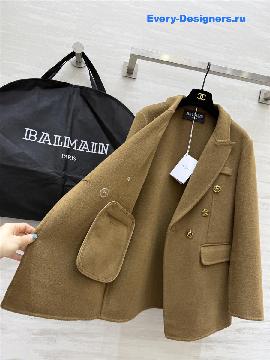 Balmain Camel Wool Suit Coat