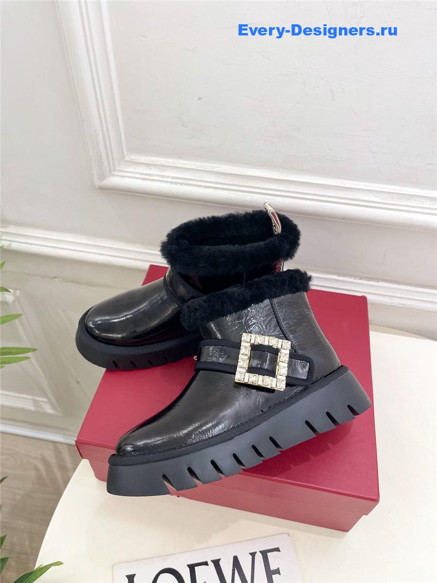 roger u1u1er viv’ winter shearling black leather boots