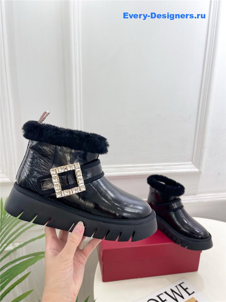 roger u1u1er viv’ winter shearling black leather boots