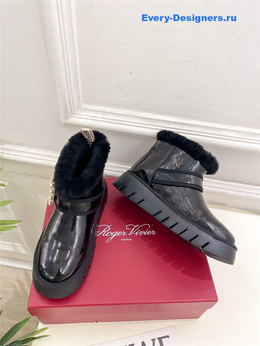 roger u1u1er viv’ winter shearling black leather boots