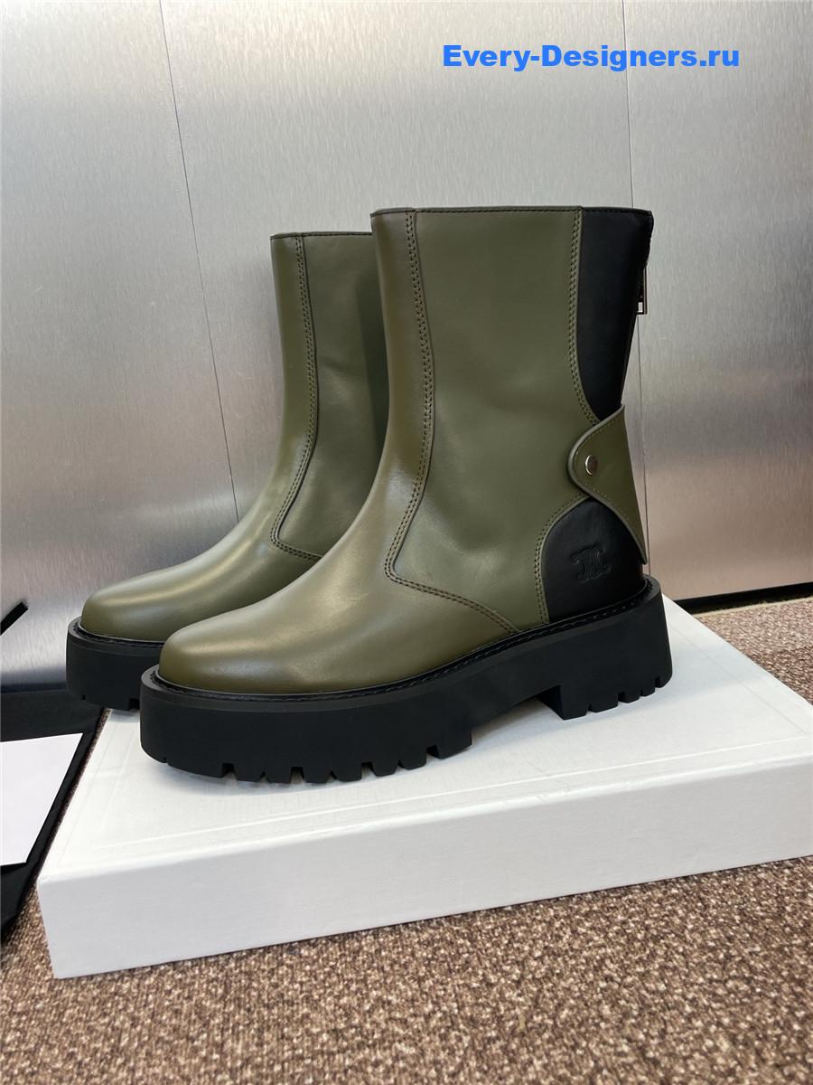 Ce1i*e logo platform zip-up leather boots