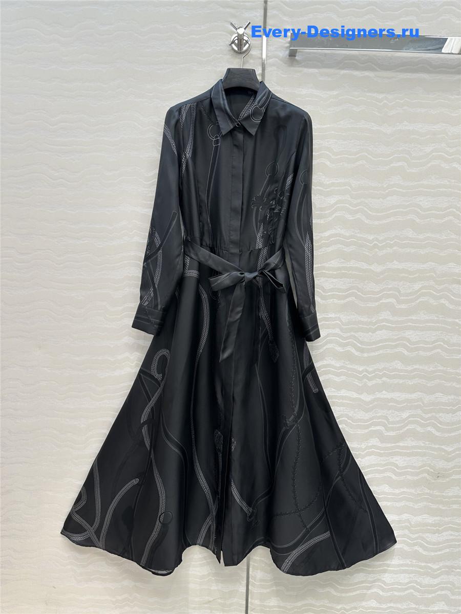 H**me5 black silk twill maxi dress