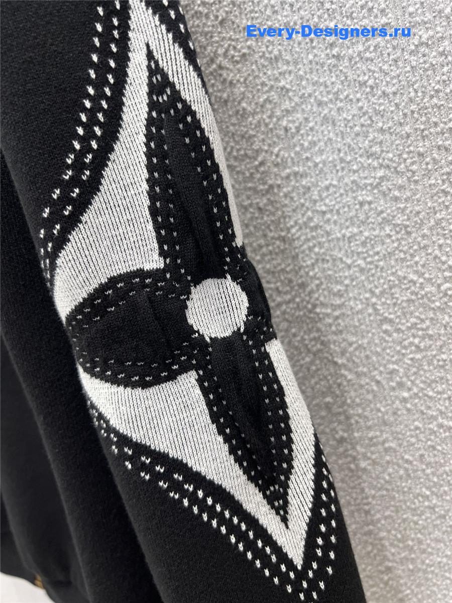 l0vis Vvtt0n black graphic intarsia zipped cotton hoodie