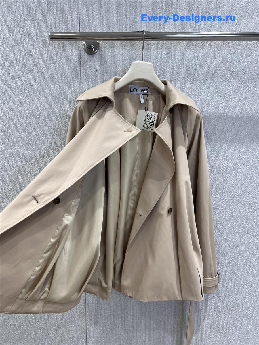 L0ew* beige cropped trench jacket