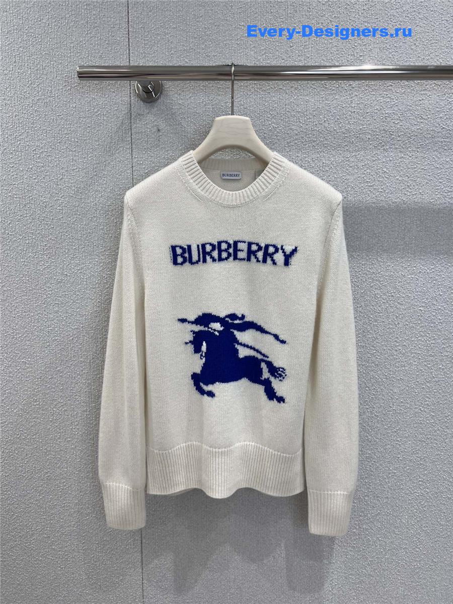 Bv*b*rry white equestrian knight sweater