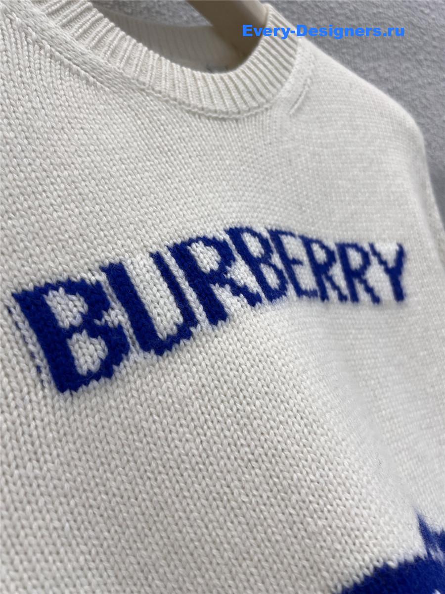 Bv*b*rry white equestrian knight sweater