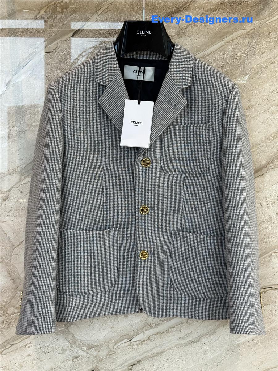Ce1i*e grey plaid blazer