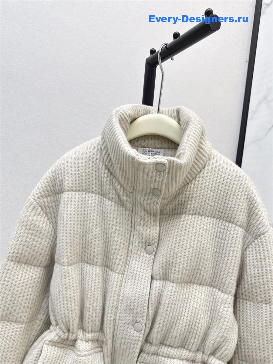 BC Stand Collar Cashmere and Goose Down Coat