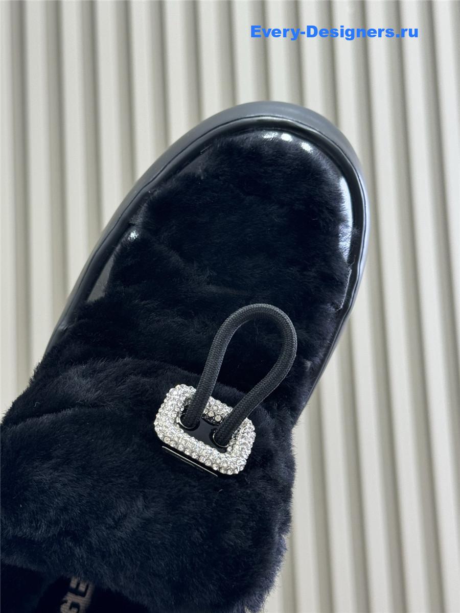 roger u1u1er black shearling suede sneaker