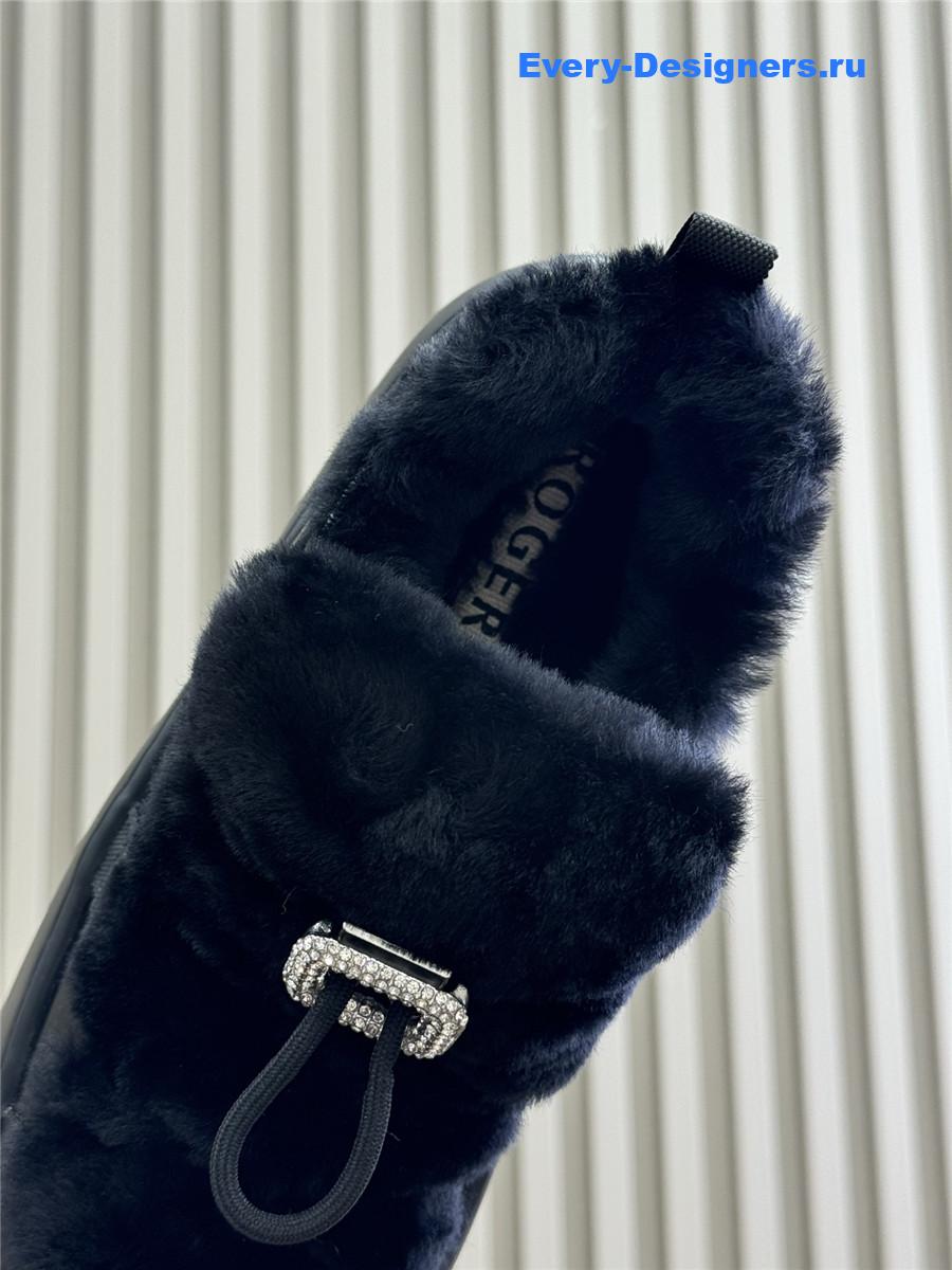 roger u1u1er black shearling suede sneaker