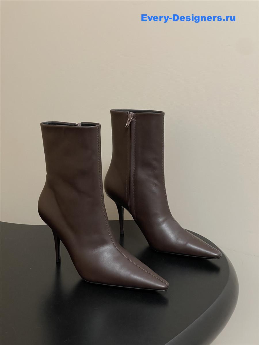 Sa1nt Lau*nt zipper pointed-toe ankle boots