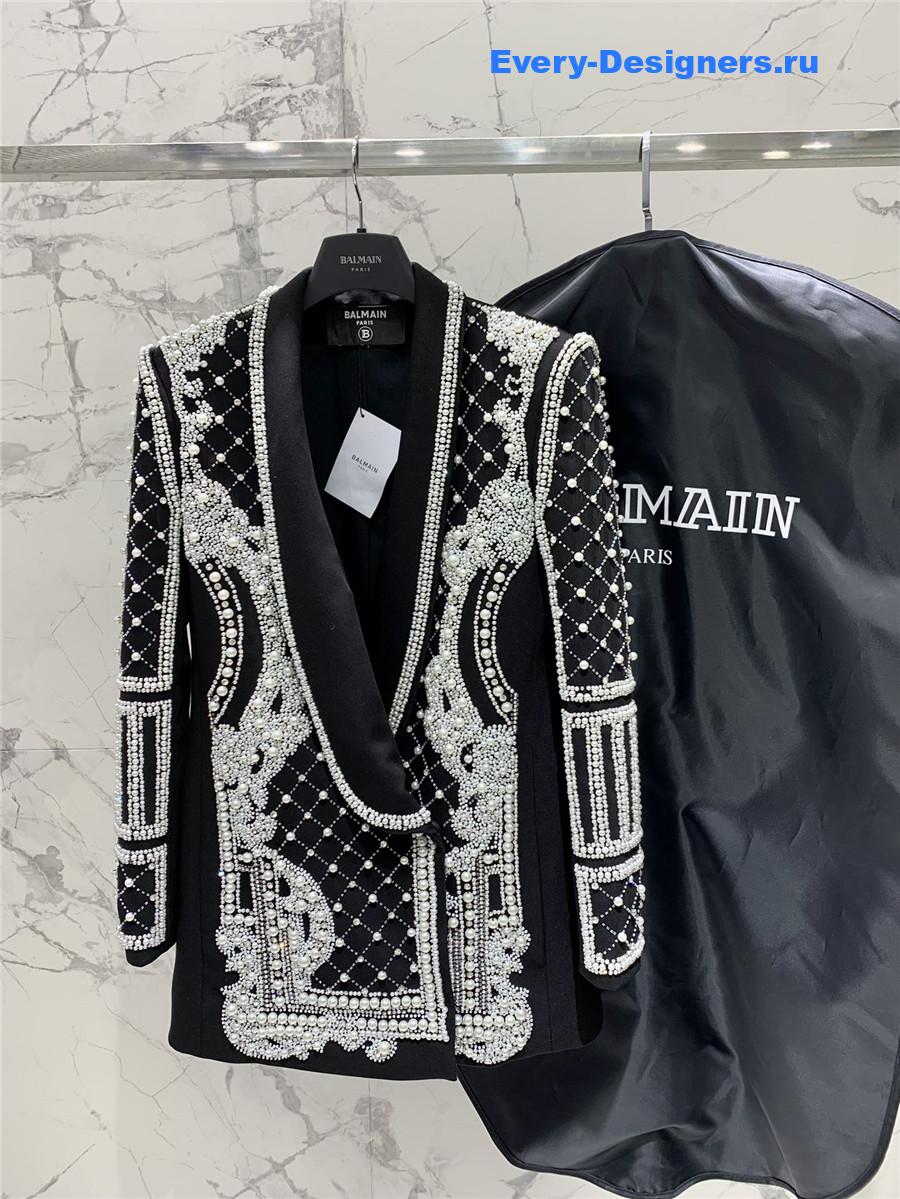 Balmain Black Beaded Blazer